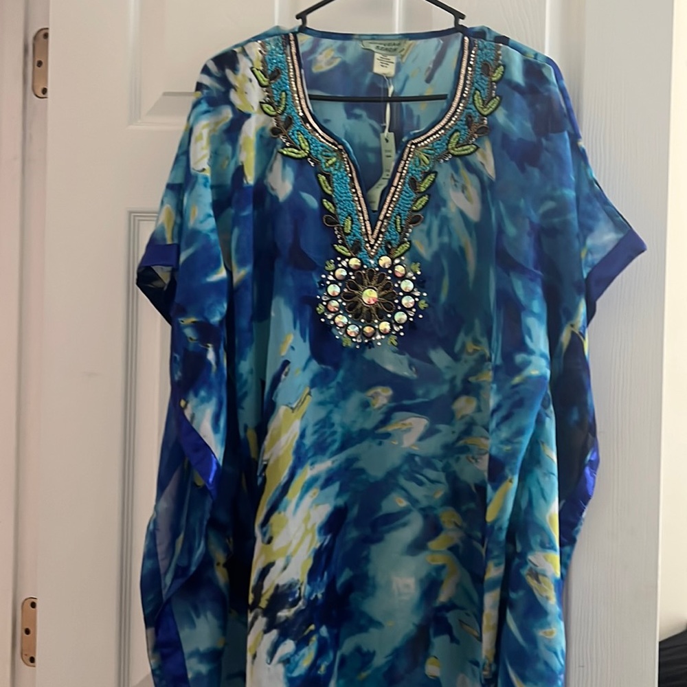 Embellished swim coverup